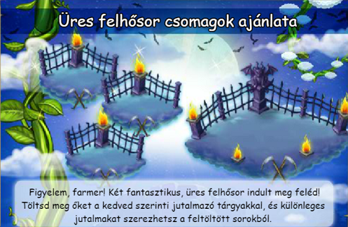 Üres felhősor csomagok ajánlata